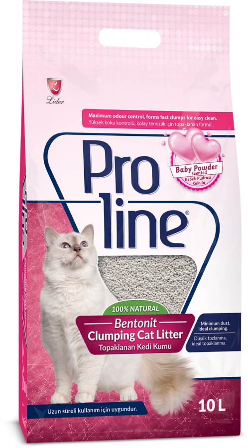 Proline Bebek Pudrası Kokulu Bentonit Kedi Kumu 10lt