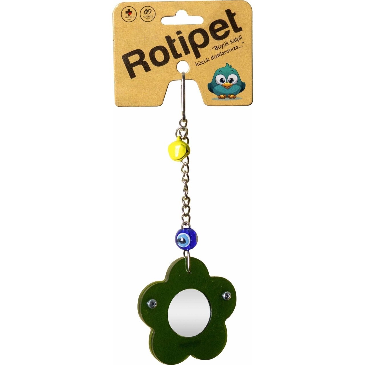 Rotipet Kuş Oyuncağı Ahşap Çerçeveli Papatya Ayna