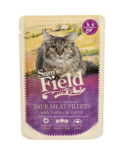 Sam's Field Kedi pouch Hindi Fileto & Havuç 85 g