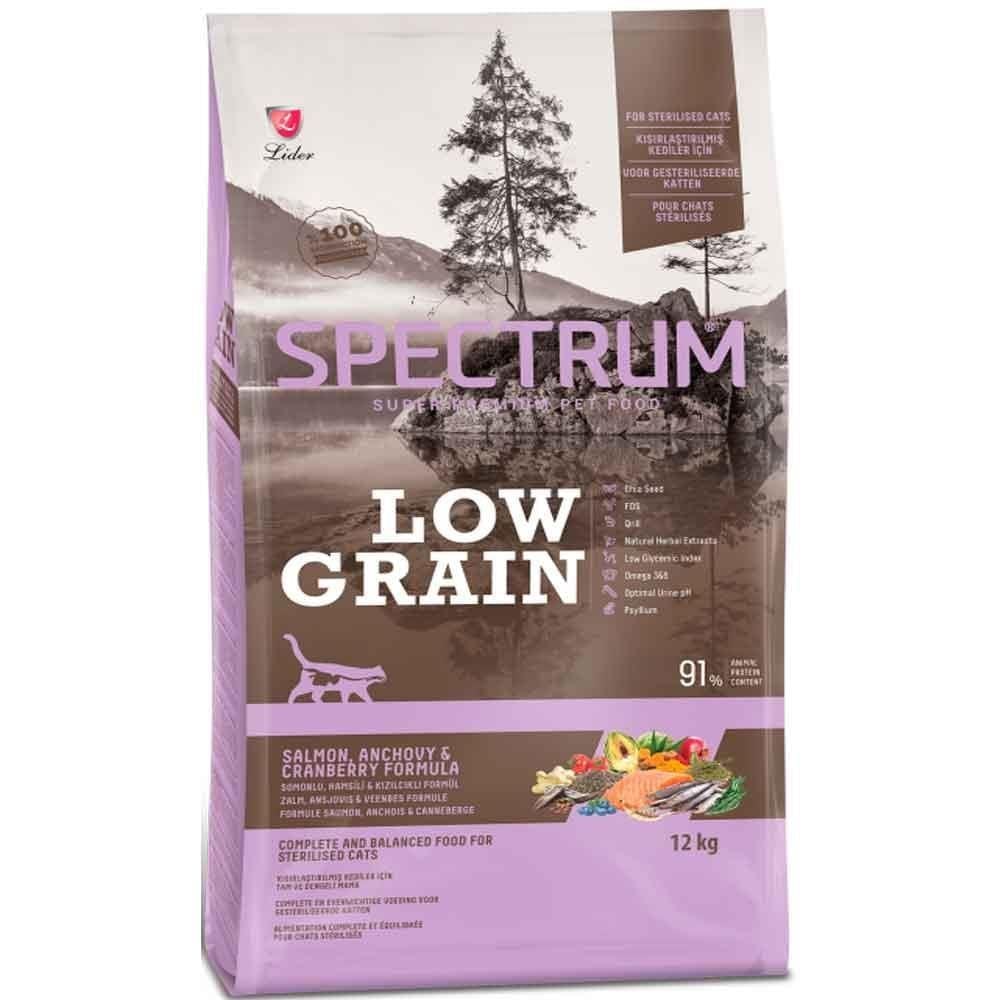 Spectrum Low Grain Somonlu Hamsili Kızılcıklı Kısırlaştırılmış Kedi Maması 12kg