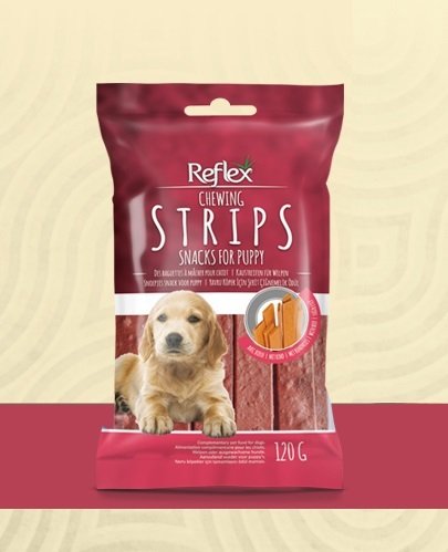 Reflex Chewing Strips Puppy Sığır Etli Köpek Ödülü 120gr