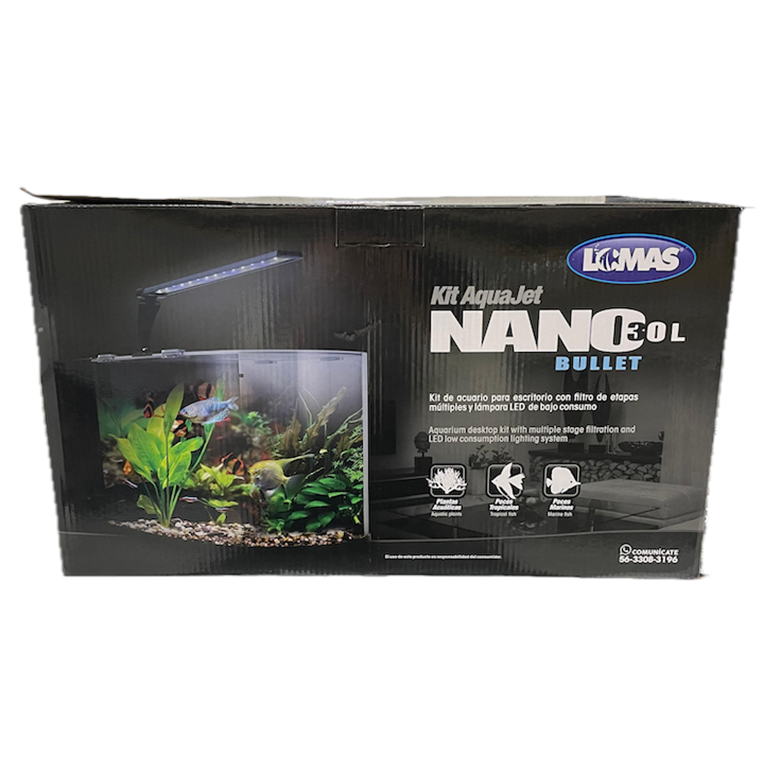 LOMAS BULLET NANO 30 – LED AYDINLATMALI NANO AKVARYUM (30 L / BLACK)