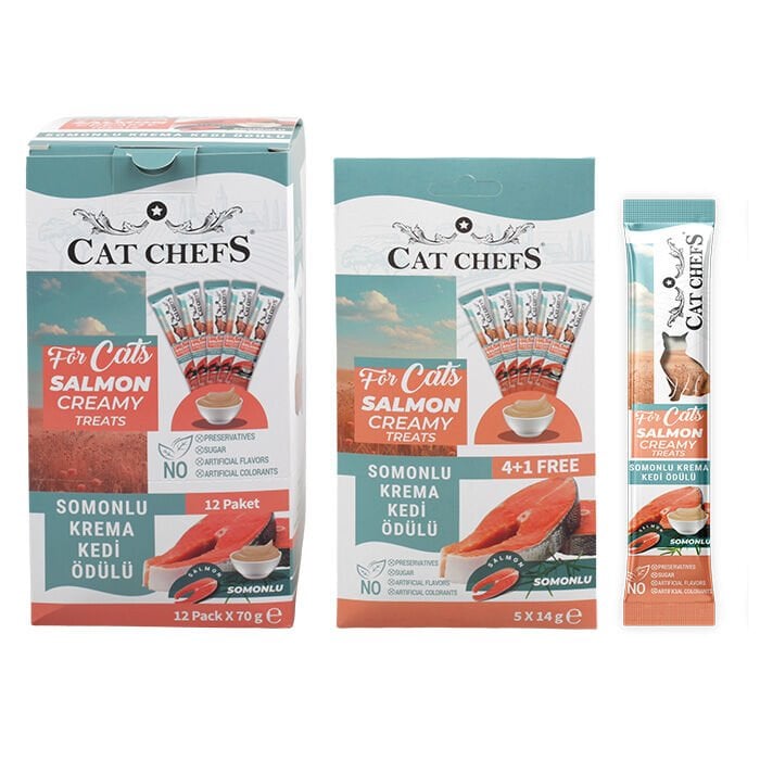 Cat Chefs Somonlu Krema Kedi Ödülü 14gr×5 adet