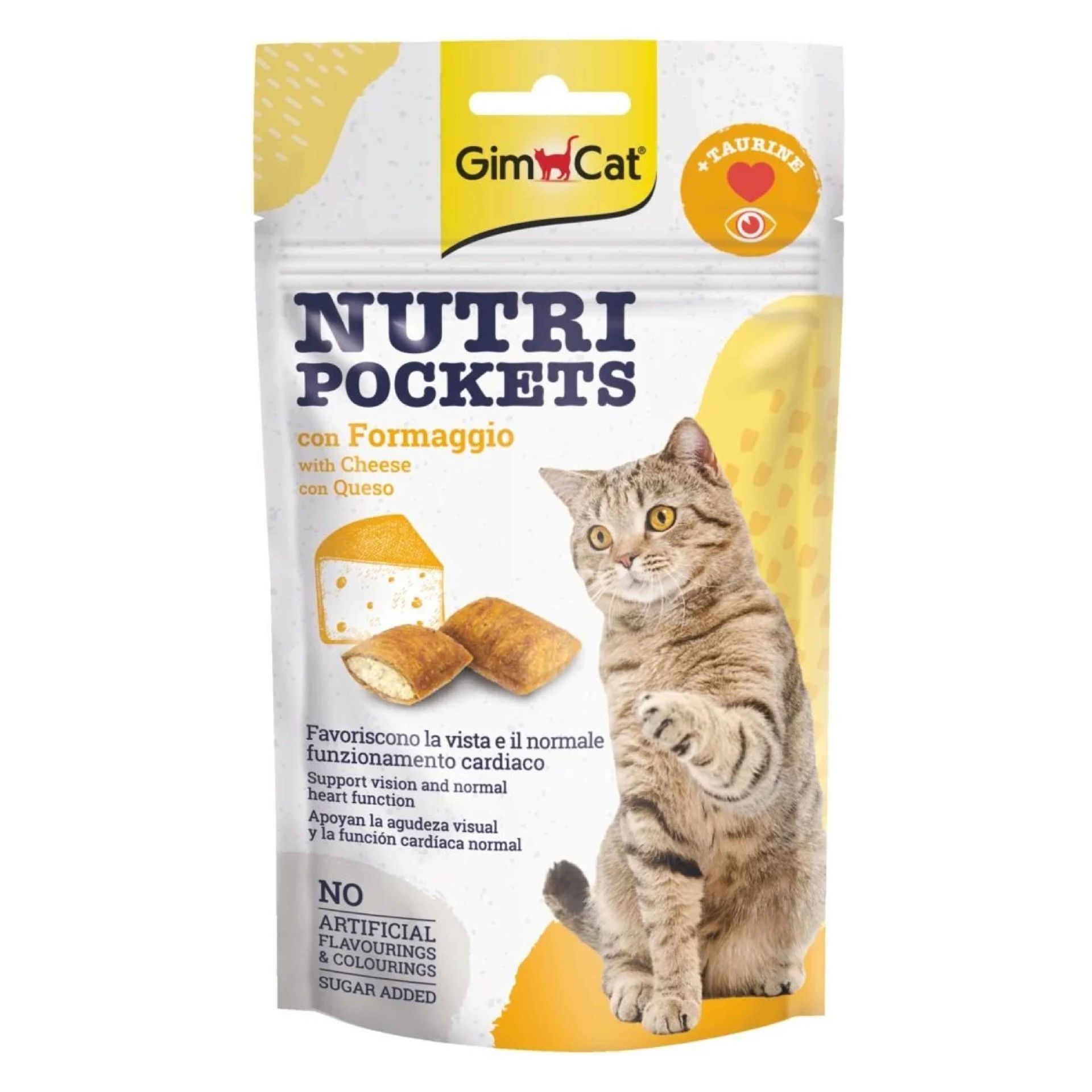 GimCat Nutri Pockets Kedi Ödülü Peynir Taurin 60Gr