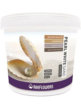 ReeFlowers Pearl White Sand Mineralli Akvaryum Kumu 1Kg (1-1.5mm) Açık