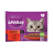 Whiskas Pouch Sos İçinde Sığırlı ve Tavuklu Yetişkin Kedi Konservesi 85gr (4'lü)