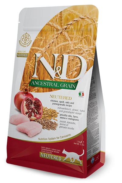 ND Düşük Tahıllı Tavuklu Ve Narlı Kısırlaştırılmış Kedi Maması 10Kg