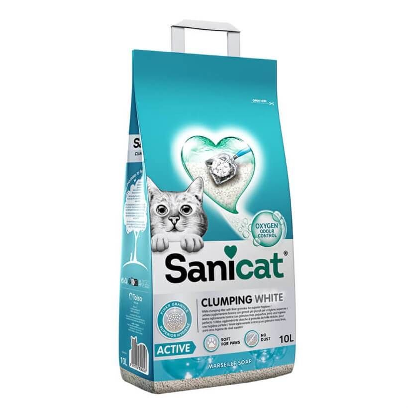 SaniCat Clumping White Active Duo Kedi Kumu 10Lt