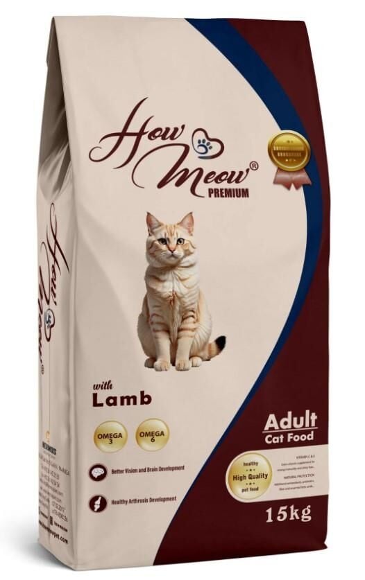 How Meow Yetişkin Kedi Maması Kuzu Etli 15 KG