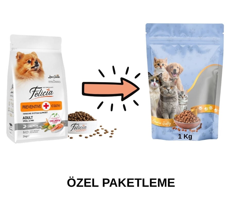 Felicia Hipoalerjenik Somonlu Küçük Irk Düşük Tahıllı Yetişkin Köpek Maması Paketten Bölme Doypack 1 Kg