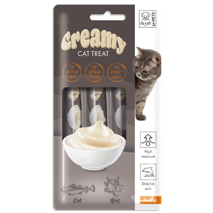 M-Pets Creamy Balık Biftek Krema Ödül 4x15gr