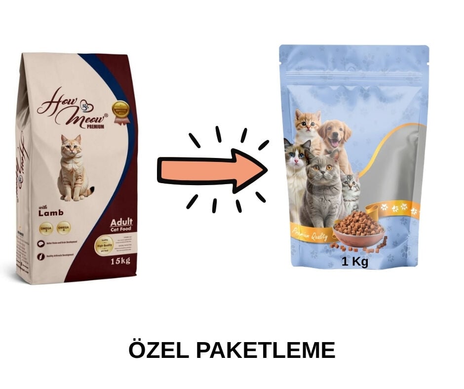 How Meow Yetişkin Kedi Maması Kuzu Etli Paketten Bölme Doypack 1 Kg