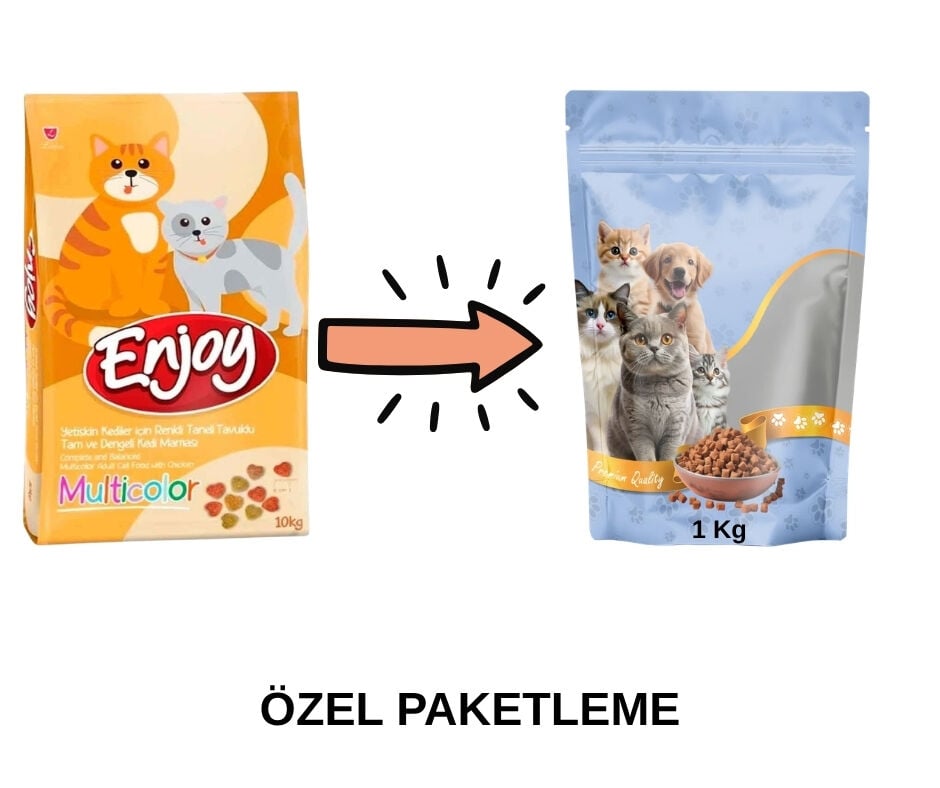 Enjoy Multicolor Tavuklu Yetişkin Kedi Maması Paketten Bölme Doypack 1 Kg