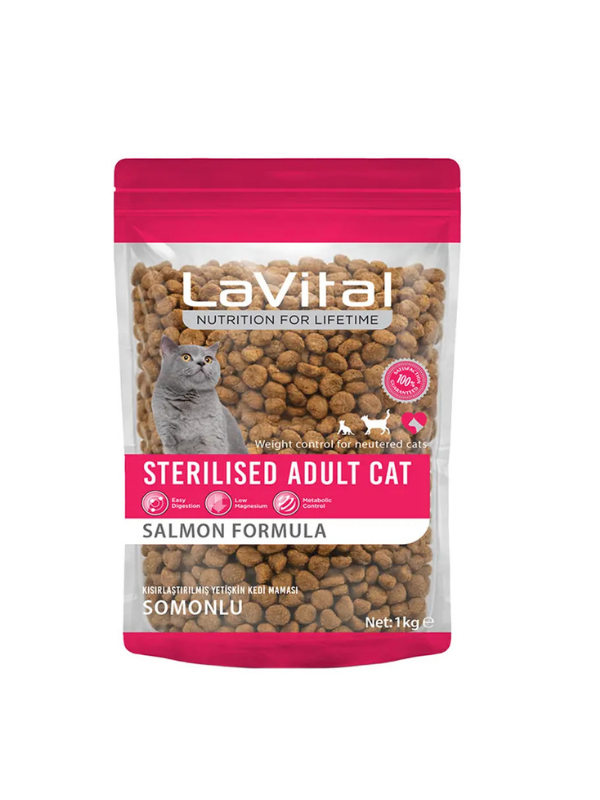 LaVital Sterilised Kısırlaştırılmış Somonlu Kedi Maması Orjinal Paket 1 Kg