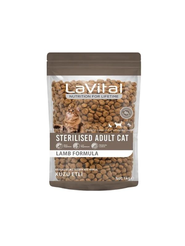 LaVital Sterilised Kısırlaştırılmış Kuzu Etli Kedi Maması Orjinal Paket 1 Kg