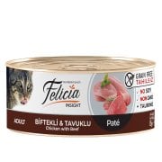 Felicia Tahılsız Biftekli-Tavuklu Kıyılmış . Yaş Kedi Maması 85gr 1ad