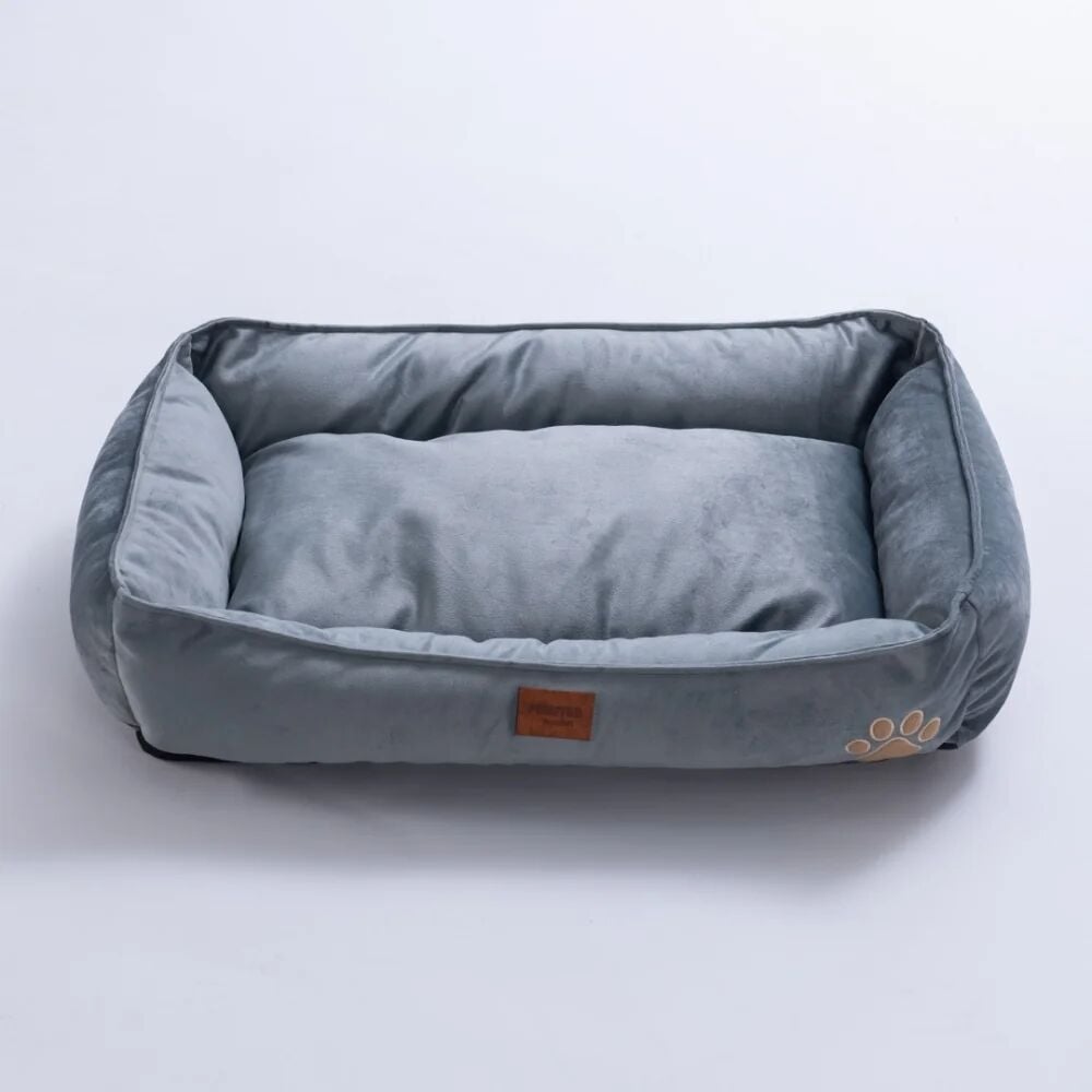 Pawstar Gri CosyNest Velvet Köpek Yatağı Small