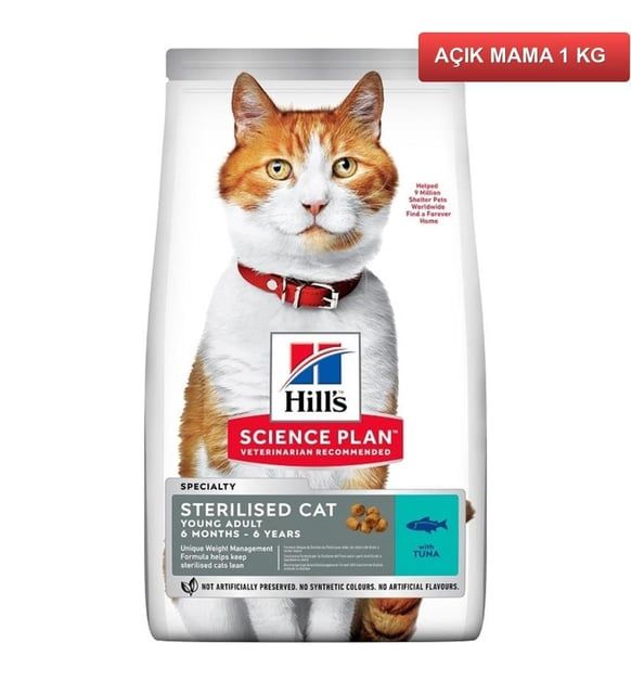 Hill's  Somonlu Kısır Kedi Maması 1 kg Paketten Bölme