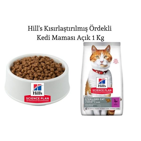 Hill's  Ördekli Kısır Kedi Maması 1 kg Paketten Bölme