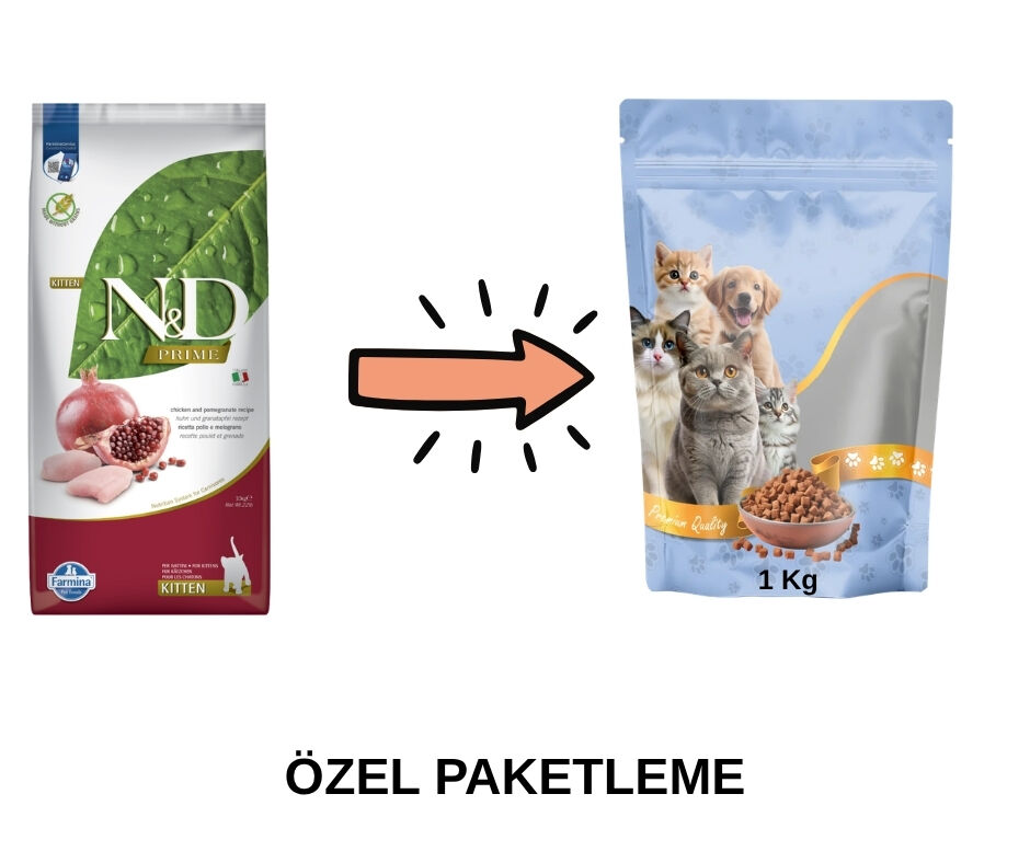 N&D Prime Kitten Tahılsız Tavuklu-Narlı Yavru Kedi Maması Paketten Bölme Doypack 1 Kg