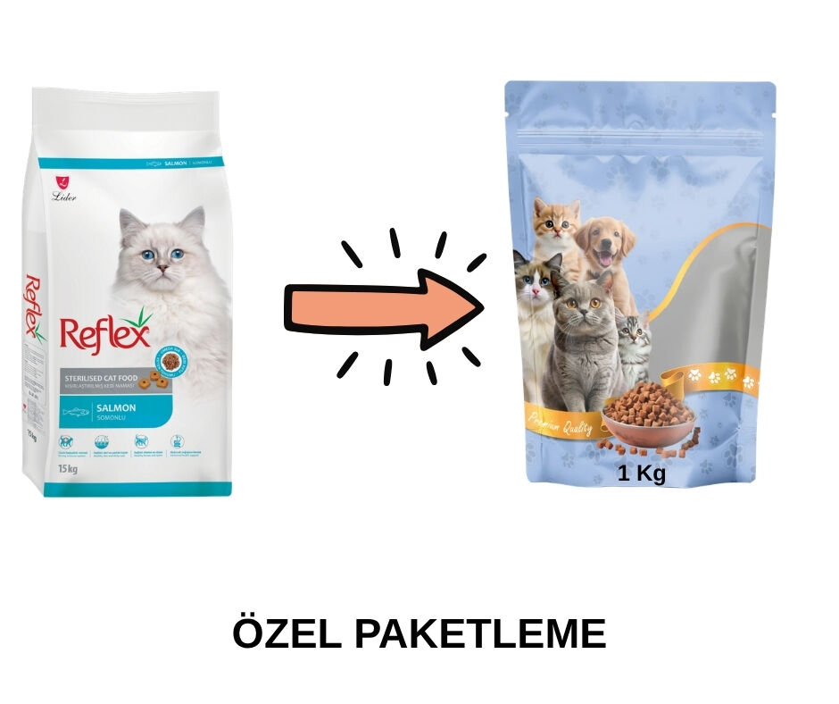 Reflex Somonlu Kısır Kedi Maması Paketten Bölme Doypack 1 Kg