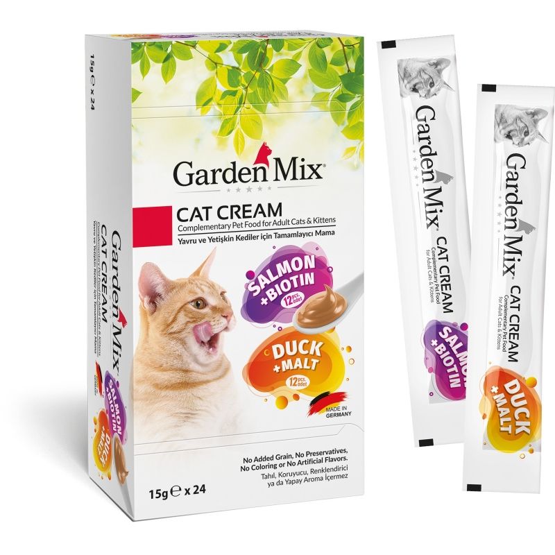 Garden Mıx Kedi Kreması Somon+Ördek 15gr*24