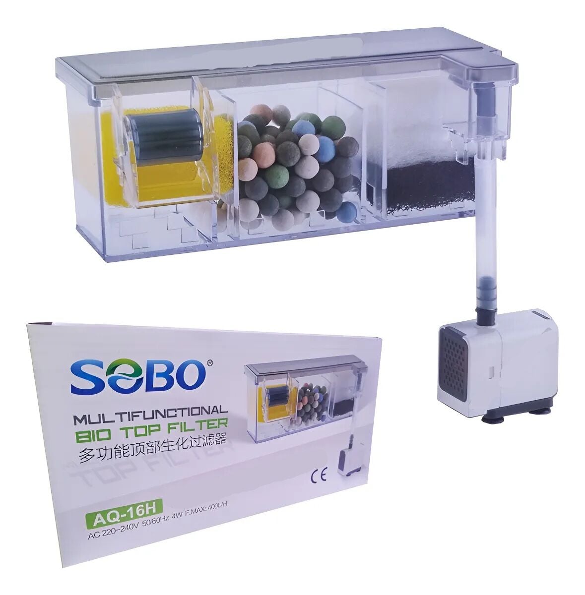 Sobo AQ-16H Bio Askı Filtre 400lt/Saat