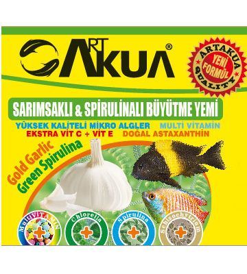 ArtAkua Sarımsaklı & Spirulinalı Büyütme Yemi 100gr. (Açık)