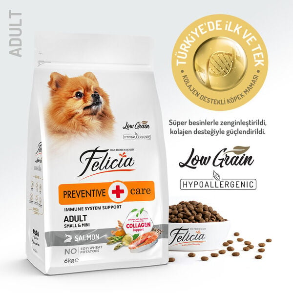 Felicia Az Tahıllı 3 Kg Yetişkin Somonlu Small /Mini HypoAllergenic Köpek Maması
