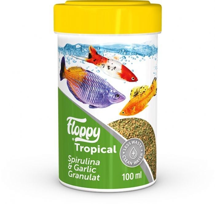 Floppy Tropical Spirulina Garlic Sarımsaklı Yem 100ml / 45gr.